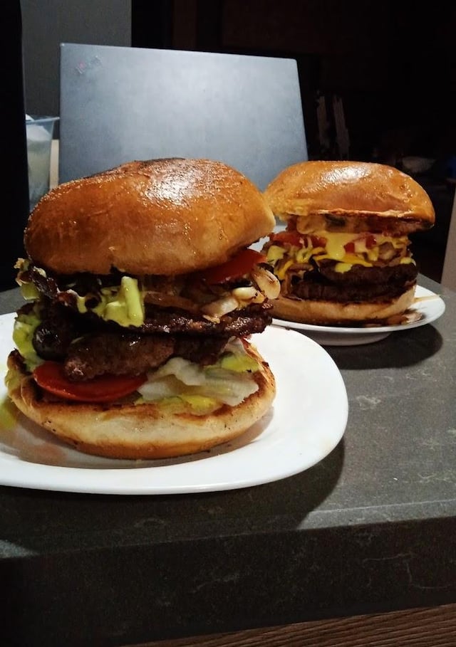 Homemade Double Beef Burgers