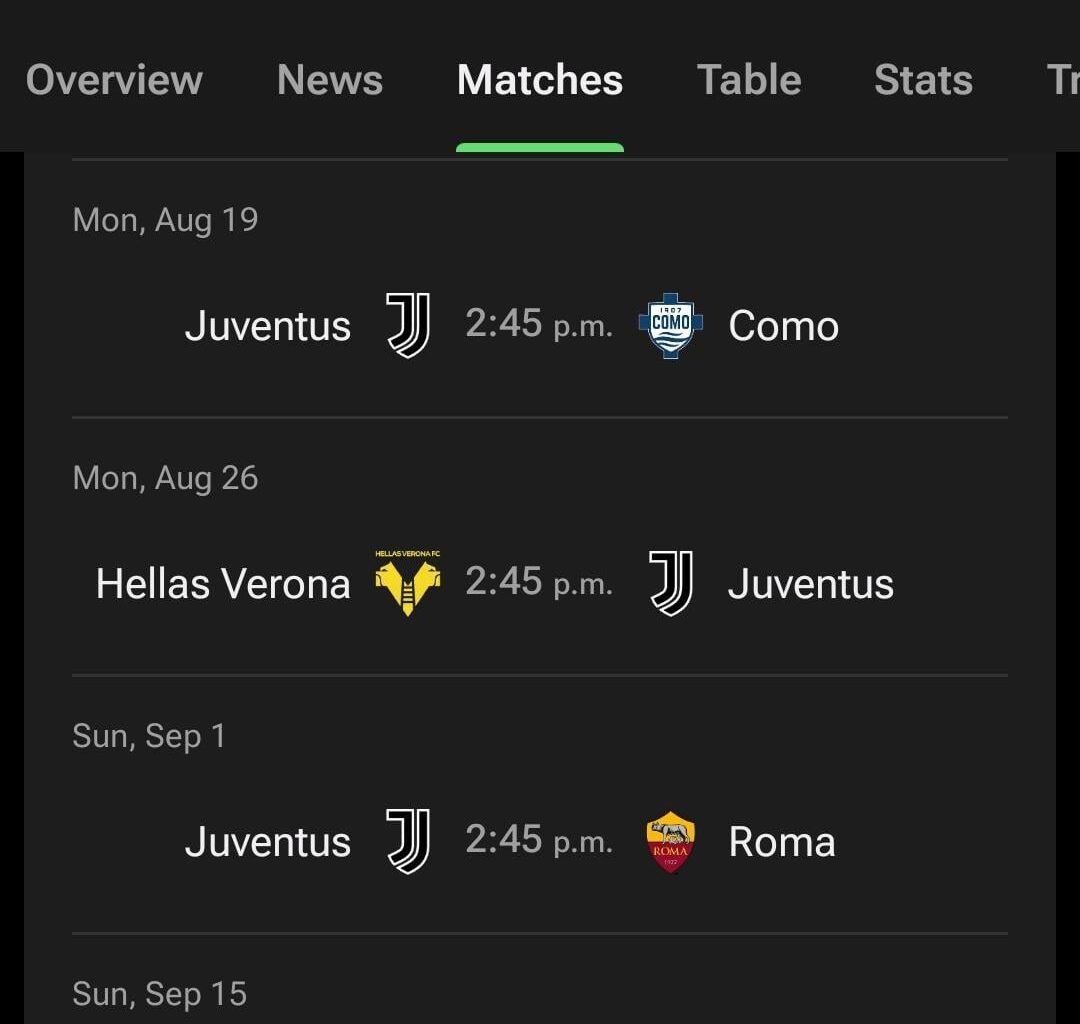 Are these the confirmed dates and times? Going to Italy end of august and the Roma game will be the only game i can go see while im there