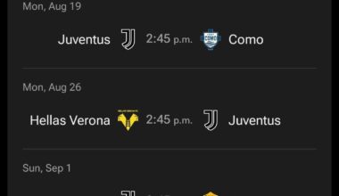 Are these the confirmed dates and times? Going to Italy end of august and the Roma game will be the only game i can go see while im there