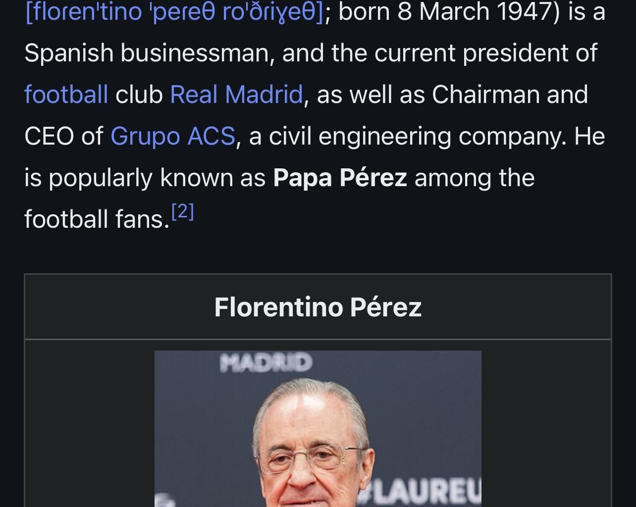 Papa Pérez is official