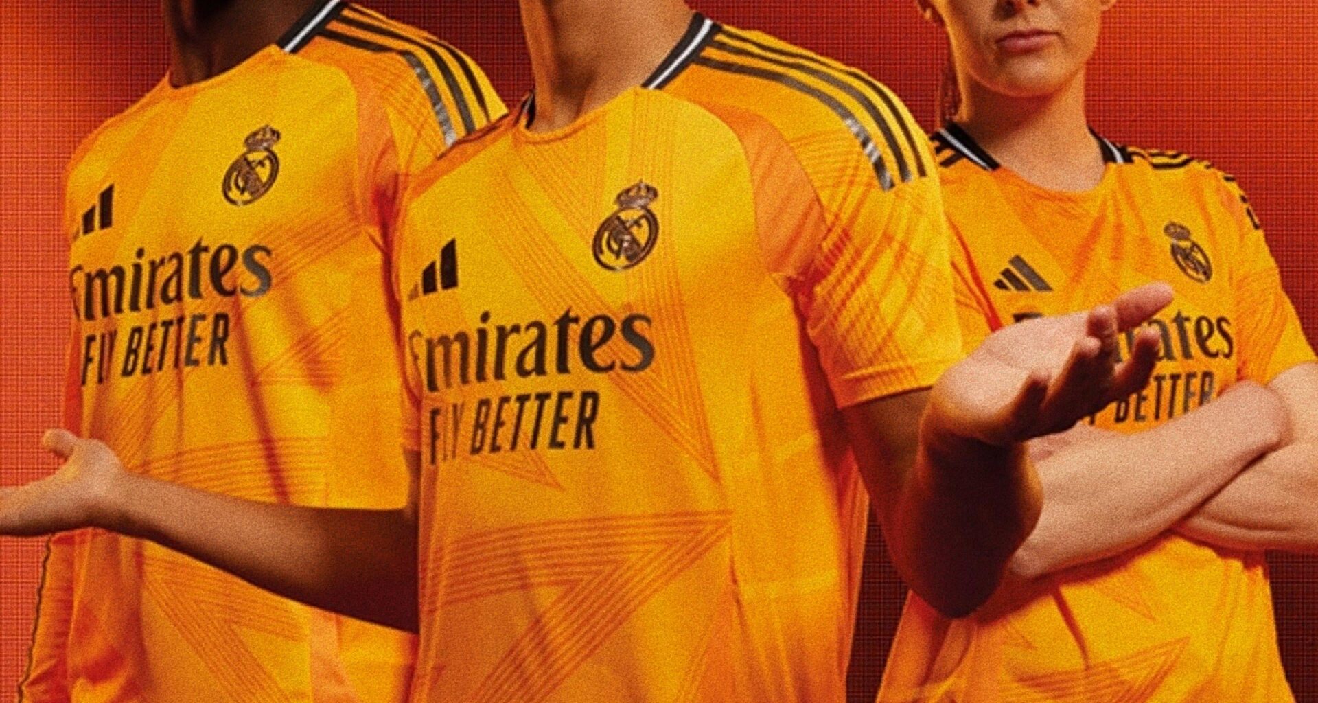 Jude Bellingham, Ferland Mendy and Caroline Weir in the new away kit 🟠 !!!