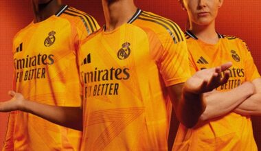 Jude Bellingham, Ferland Mendy and Caroline Weir in the new away kit 🟠 !!!