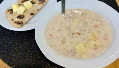 Reindeer soup in a Finnish cafe
