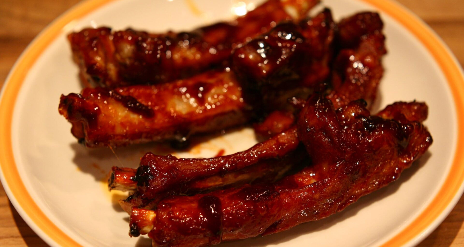 Sweet chilli glazed sticky ribs homemade