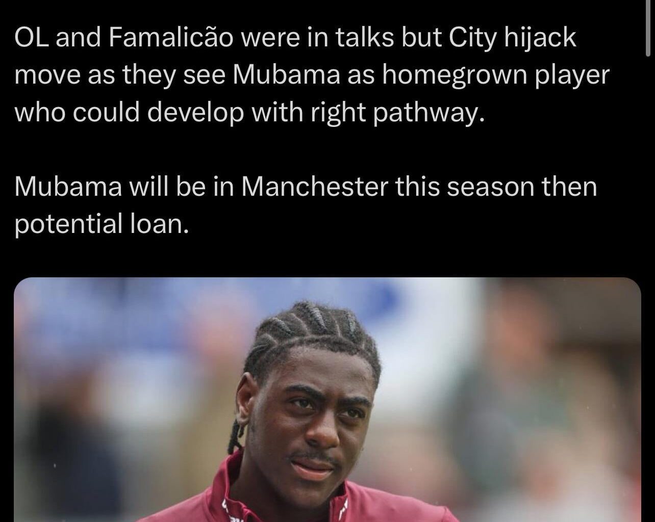 city are close to signing divin mubama per fabrizio