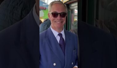 Nigel Farage spotted eating an ice cream on the day Brits are set to vote #election2024  #thesun