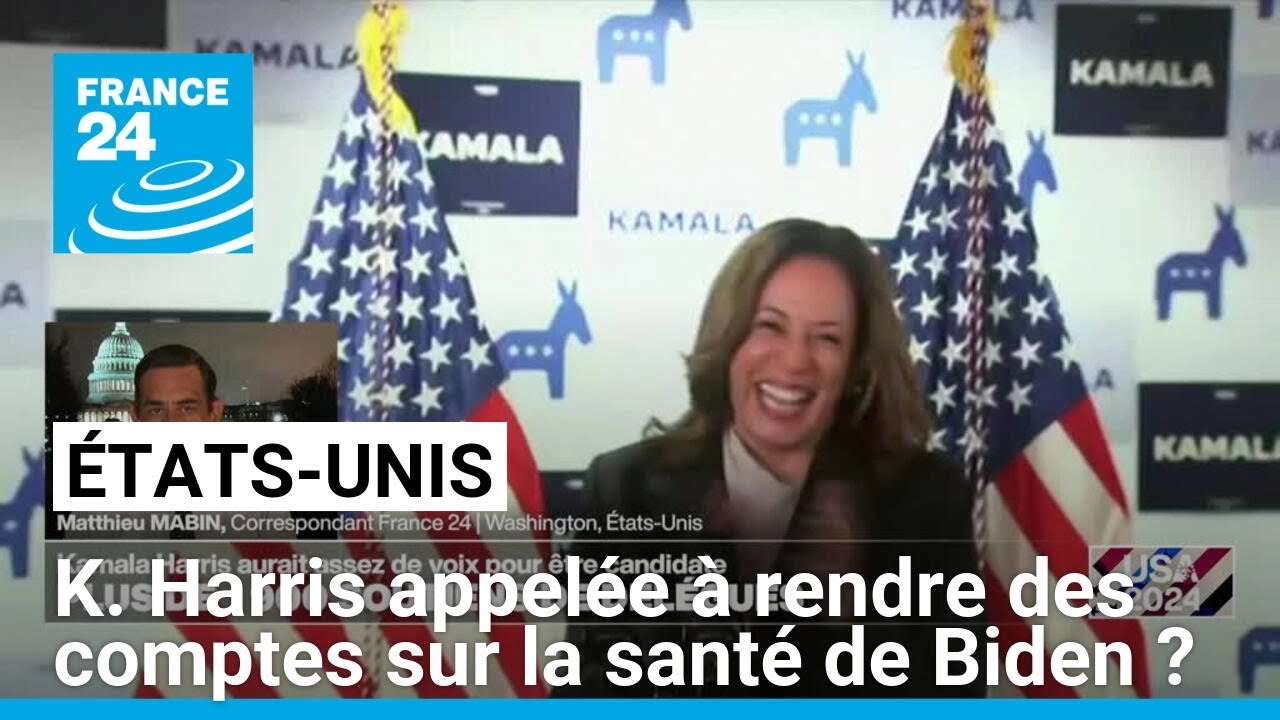 Kamala Harris pourrait être appelée à rendre des comptes sur la santé de Biden • FRANCE 24