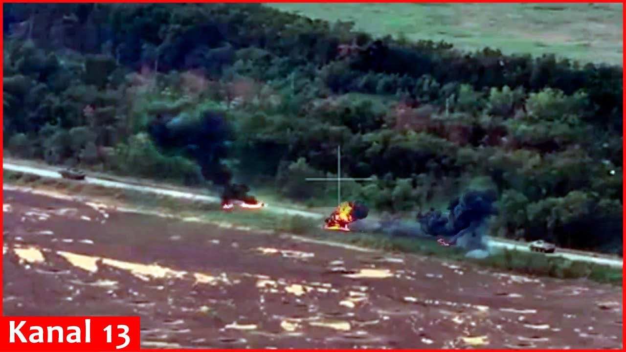 Combat footage: Ukrainian drones destroy Russian armored vehicle along with crew members