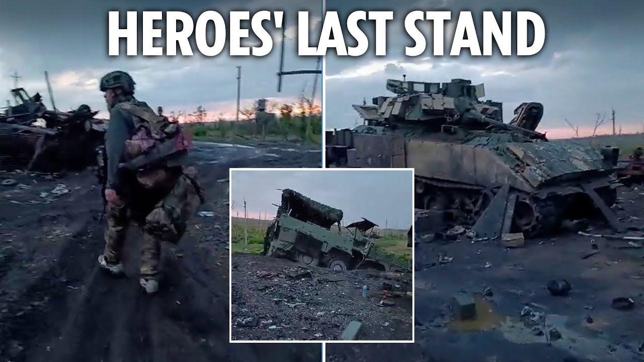 'It's like FURY' - Heroic Ukrainian Bradley surrounded by scorched & destroyed Russian armour