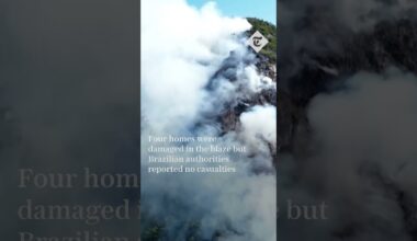 Hillside wildfire covers Rio de Janeiro in thick smoke