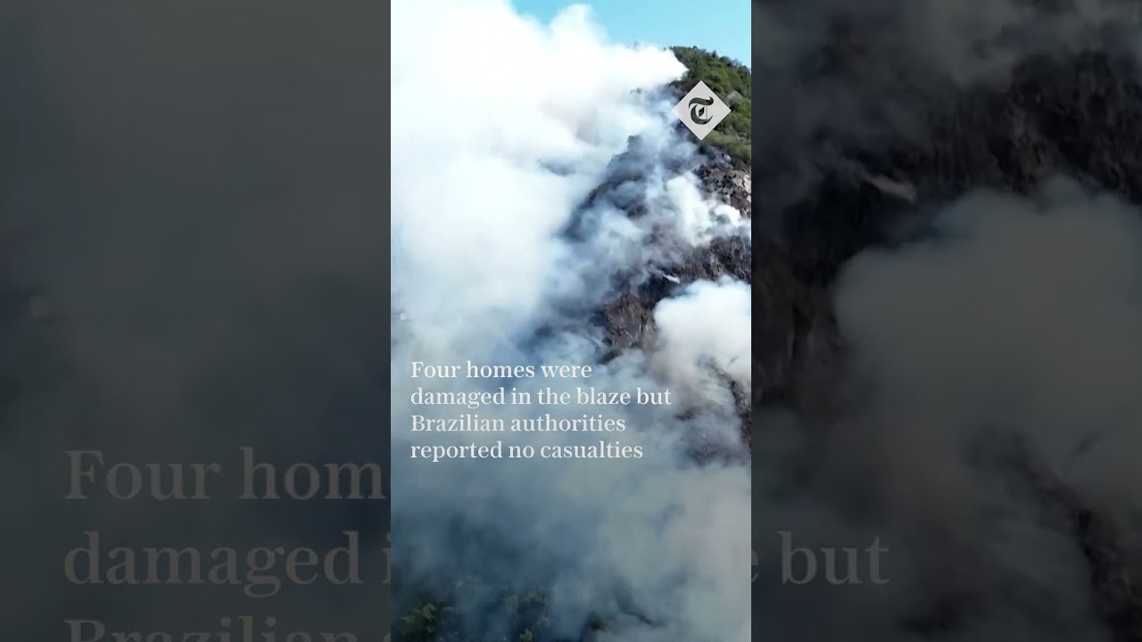 Hillside wildfire covers Rio de Janeiro in thick smoke