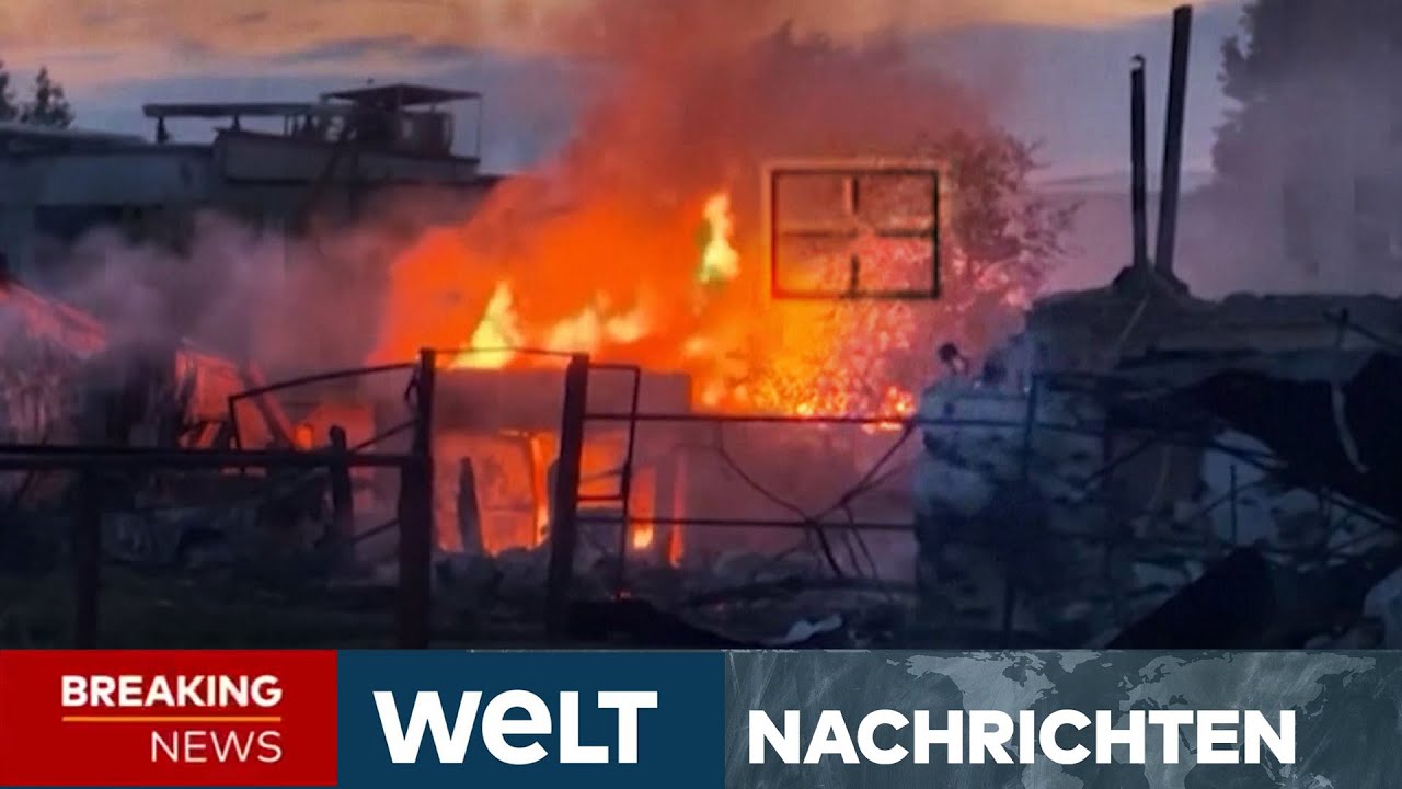 PUTINS KRIEG: Heftiger Schlag der Ukraine! Massive Drohnen-Salve trifft Russland | WELT LIVE