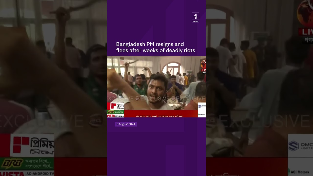 Bangladesh PM resigns and flees after weeks of deadly riots