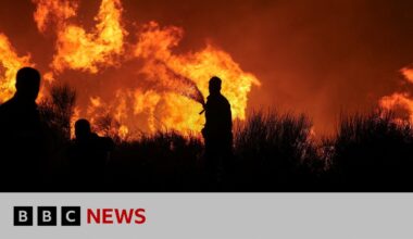 Thousands evacuated in Greece as wildfires approach Athens | BBC News