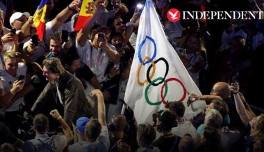 Watch: Olympic flag returns to Los Angeles ahead of 2028 games