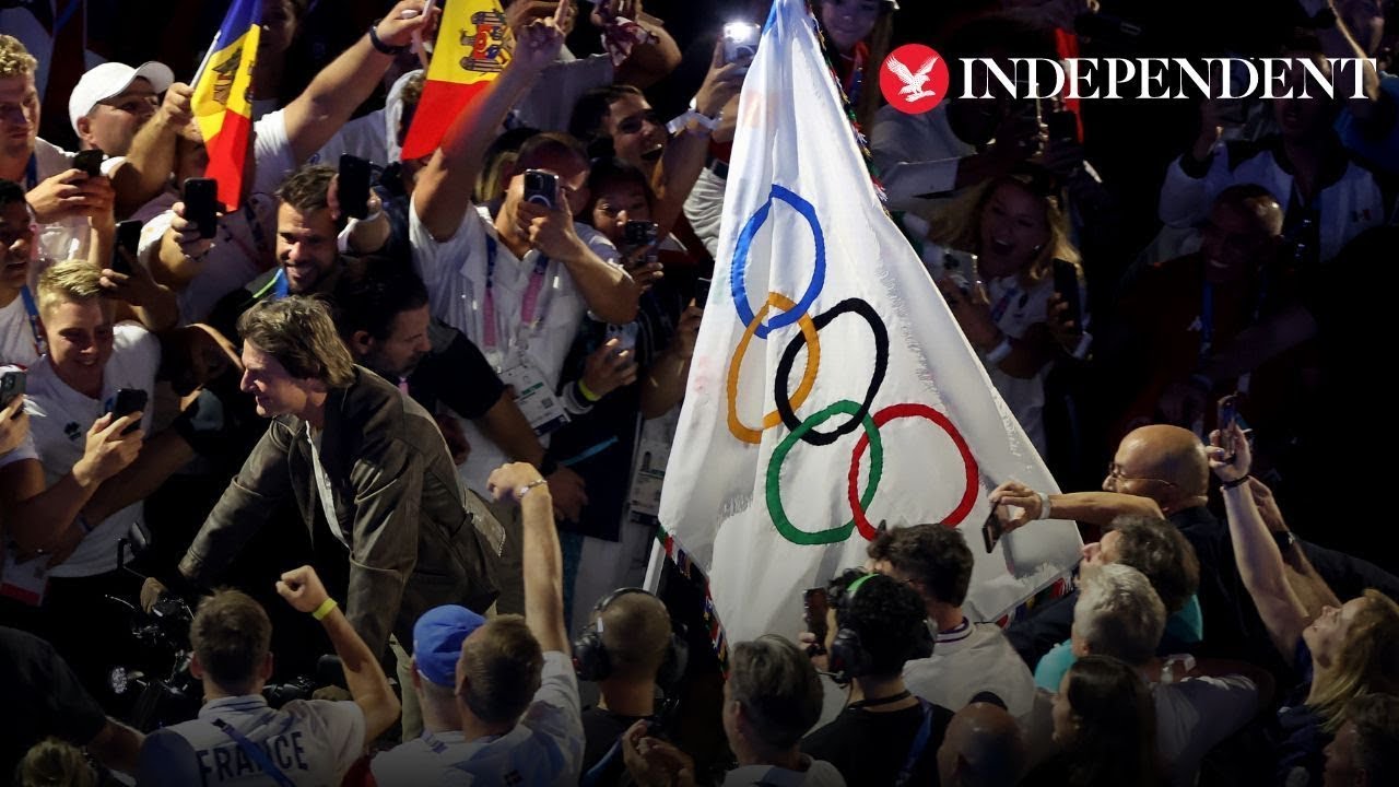 Watch: Olympic flag returns to Los Angeles ahead of 2028 games