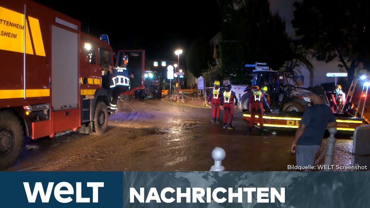 UNWETTER IN BADEN-WÜRTTEMBERG: Großeinsatz! Starkregen sorgt für Überschwemmungen! | WELT LIVESTREAM