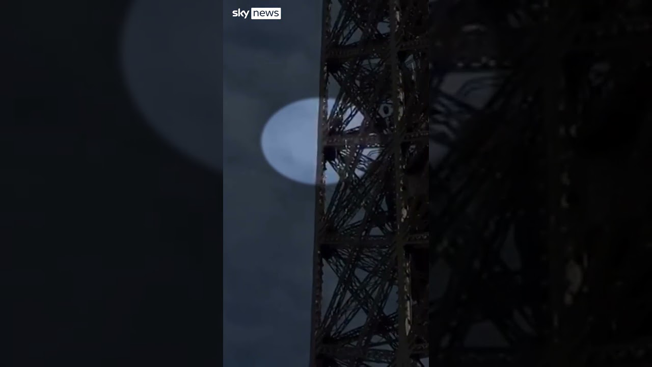 Man seen climbing Eiffel Tower