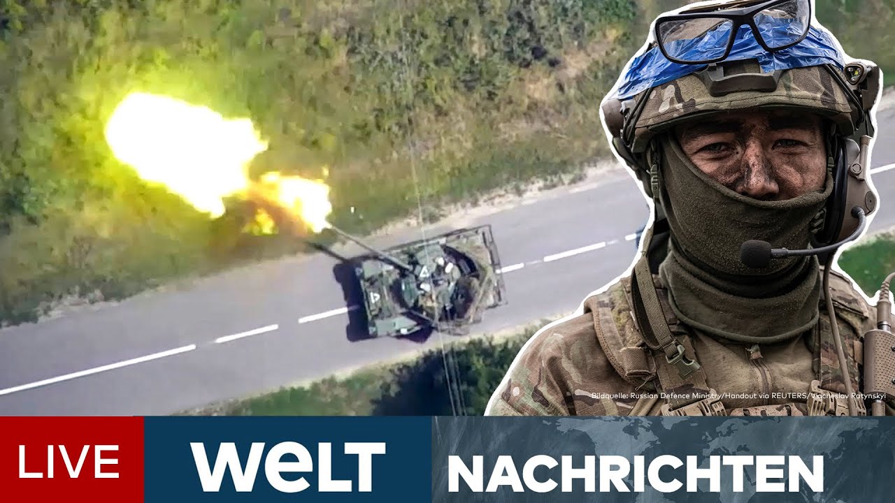 PUTINS KRIEG: Vorstoß - Bis zu 10.000 ukrainische Kampftruppen in der Region Kursk | WELT LIVESTREAM