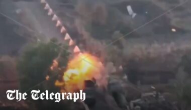 Ukrainian armoured car rams Russian checkpoint in 'suicide mission'