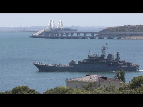 Ukraine strikes ferry crossing in occupied Crimea and vessel in Russia