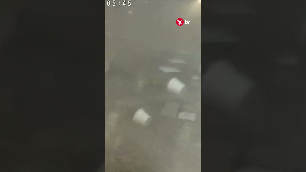 CCTV shows intensity of storm which capsized superyacht off Italy coast #shorts
