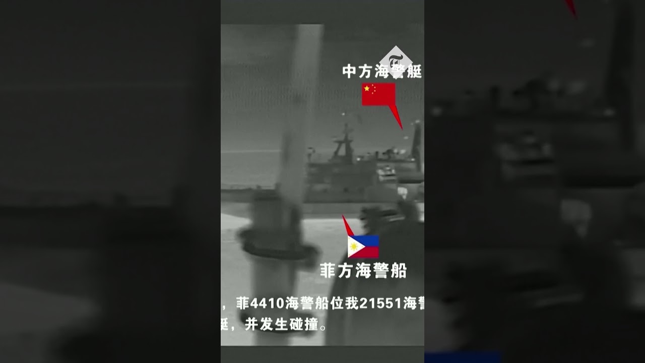 Chinese and Philippine coast guard boats collide in South China Sea