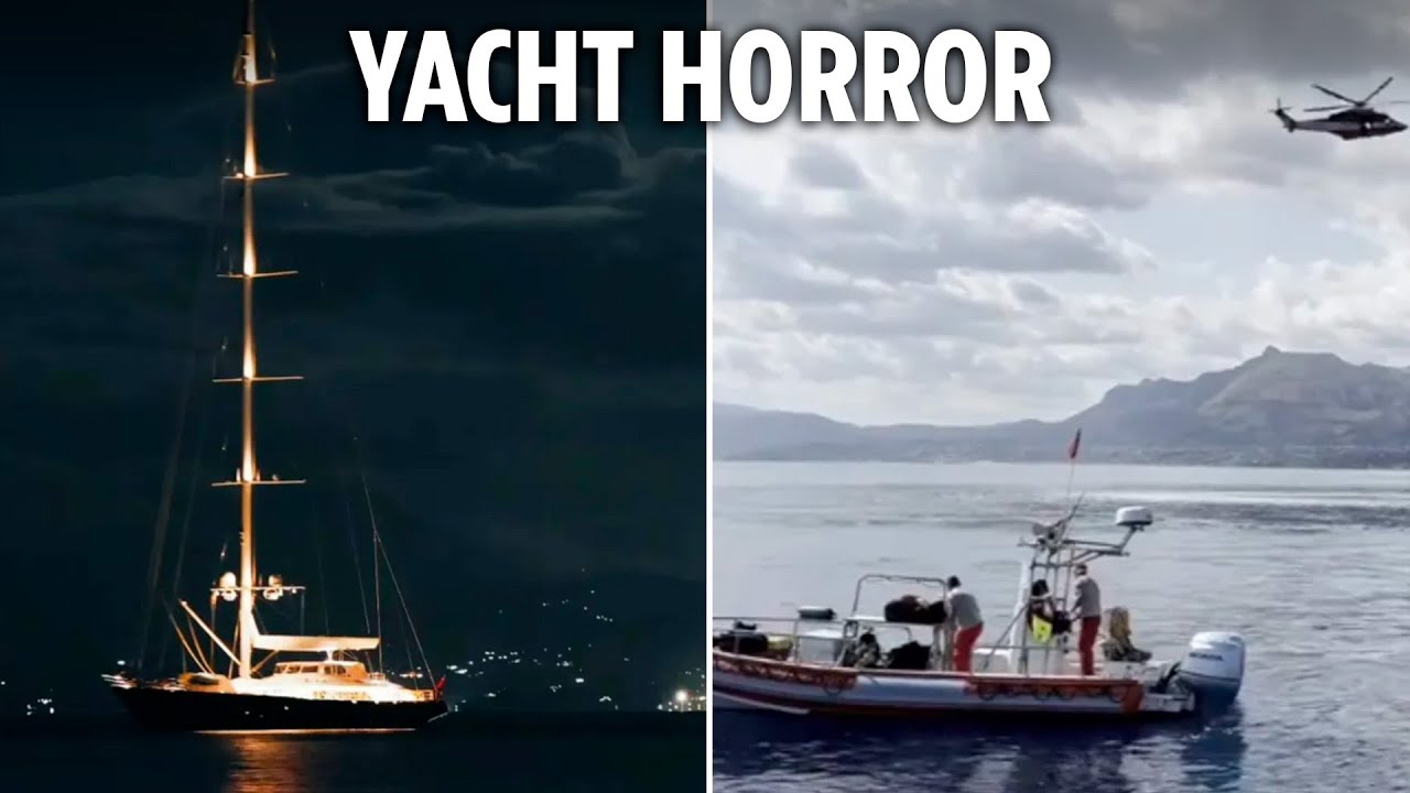 ‘Tornado’ sinks superyacht off Sicily as divers hunt for survivors and 4 Brits feared dead