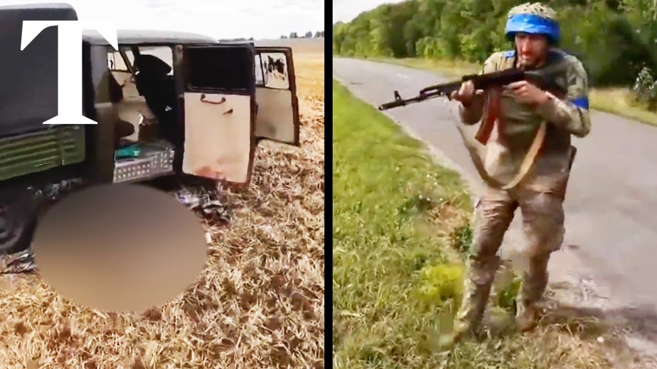 Ukrainian forces ambush Russian troops in Kursk