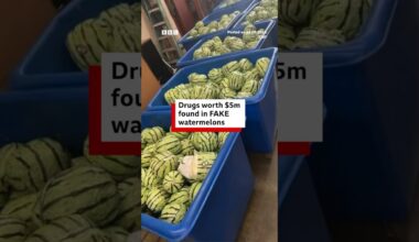 $5m of meth inside fake watermelons at US-Mexico border. #US #Mexico #BBCNews