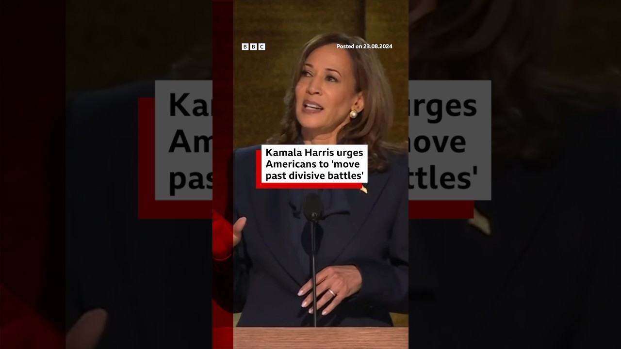 Kamala Harris accepted the Democratic nomination for president at the DNC. #USElection #BBCNews