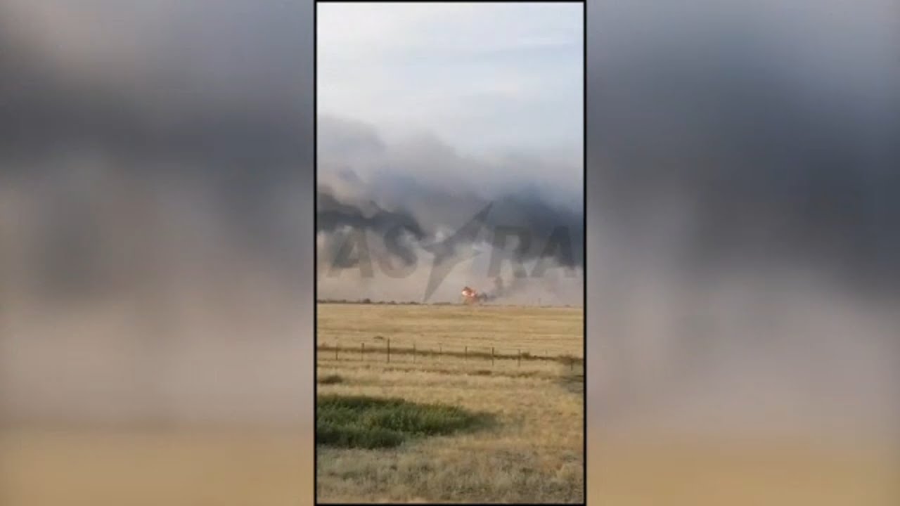 Russian military airbase left ablaze after Ukraine launches massive drone barrage over Russia