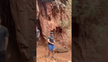 Hikers caught in torrential downpour in the Grand Canyon