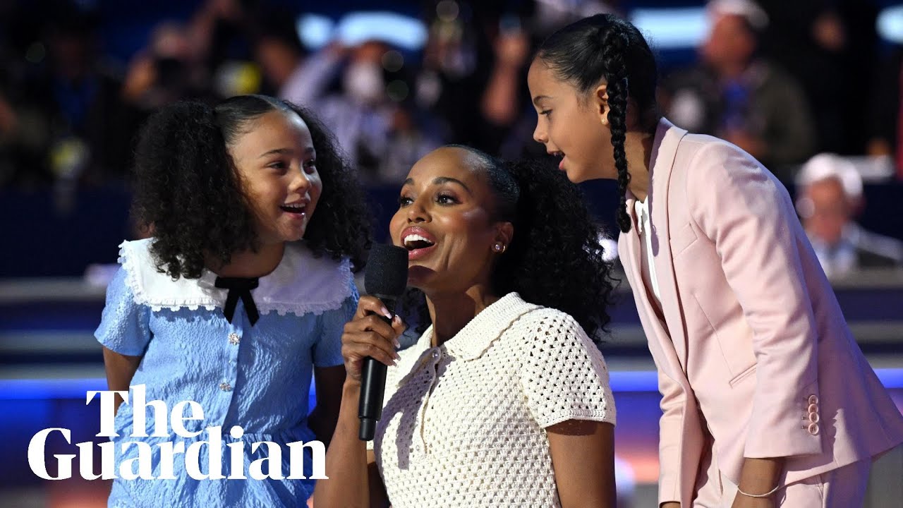 Kerry Washington joined by Harris grandnieces to teach DNC crowd how to say 'Kamala'