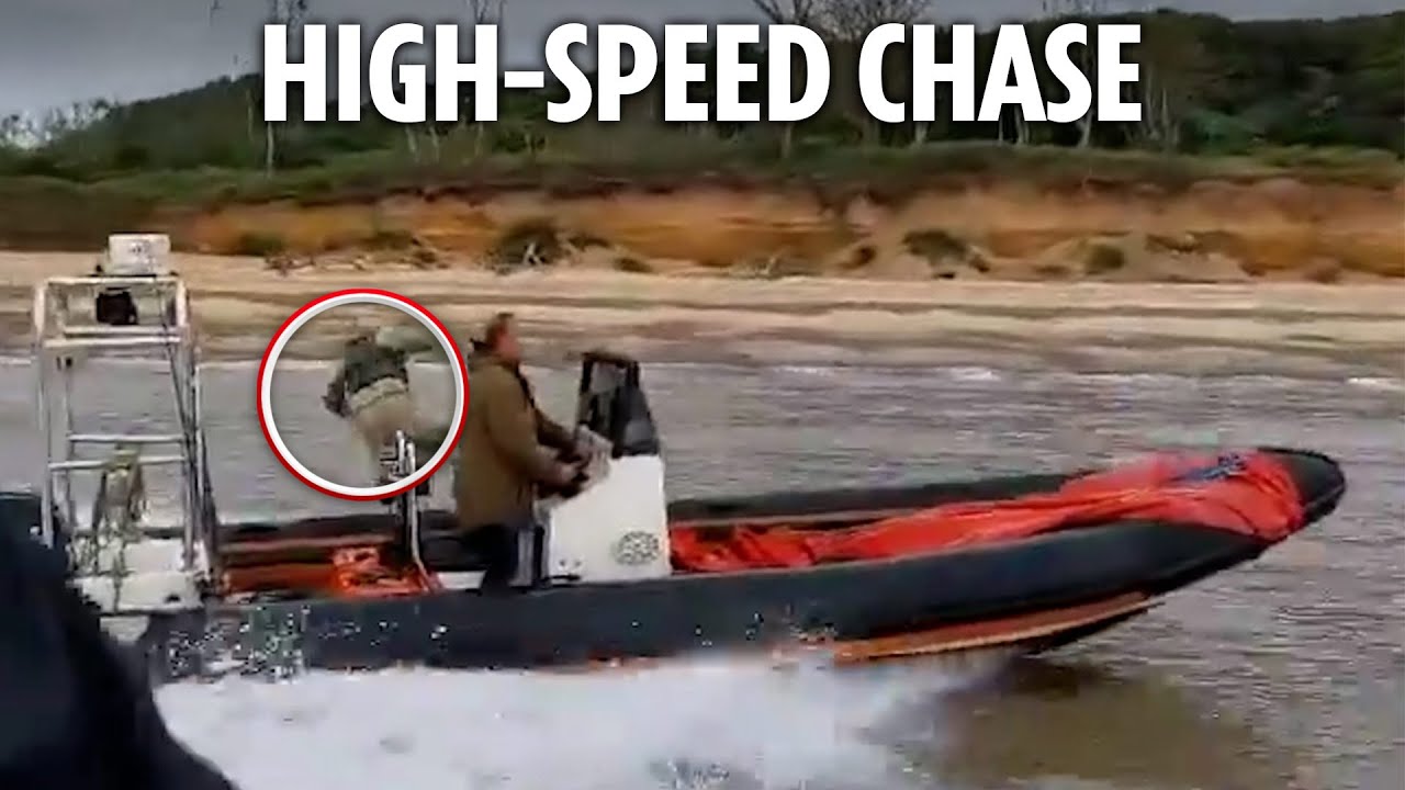 Dramatic moment drug smugglers leap from boat after being caught with £37m of coke by Border Force
