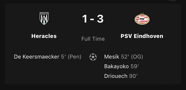 PSV wint met veel moeite van Heracles: 1-3