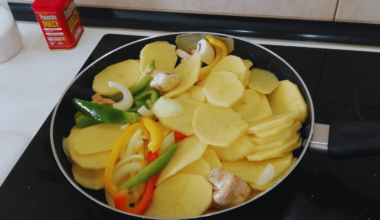 Fried Potatoes with Mushrooms, Onions and Peppers
