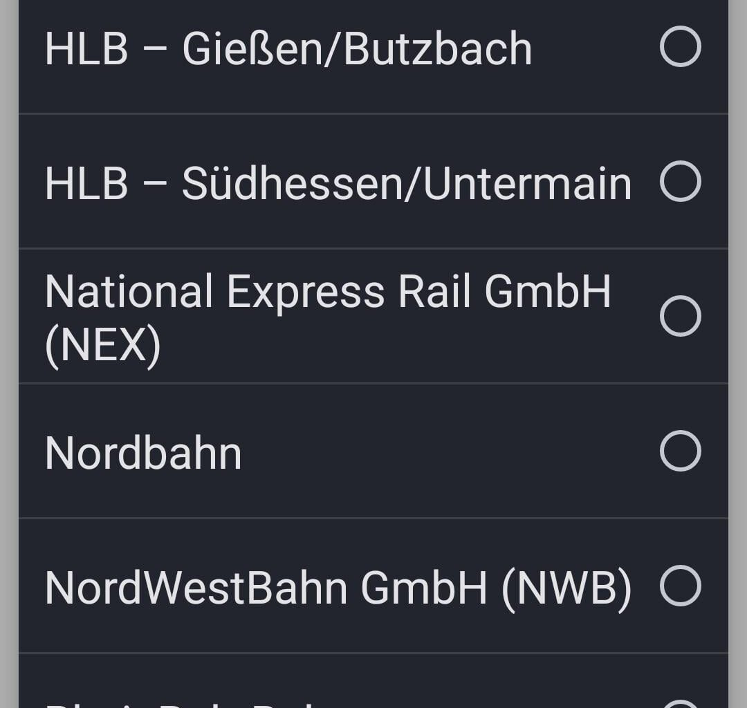 Which of this options should I choose for a lost item on an ICE train?