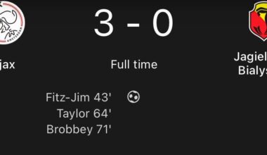 Ajax probleemloos langs Jagiellonia Bialystok en staat in de groepsfase Europa League