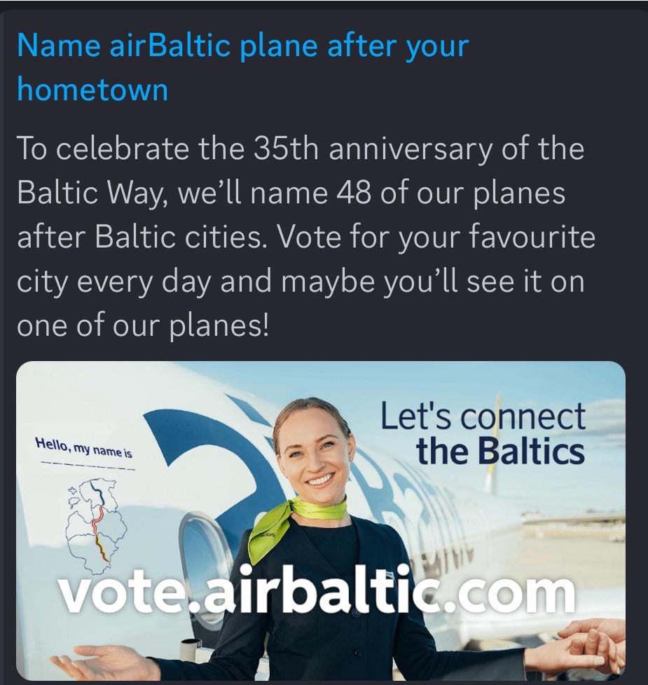 Tautieši Daugavpils ir 1. vietā labāk iebalsojam Api🦧 vai Ogri 🧌 vote.airbaltic.com