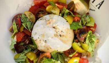 Homegrown tomatoes w/ burrata
