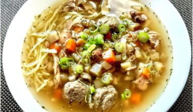 Slow Cooker Chicken Broth with Noodles and Liver Dumplings, Samoan BBQ Chicken and Coconut Rice. Dessert cake with cottage cheese and pineapple.