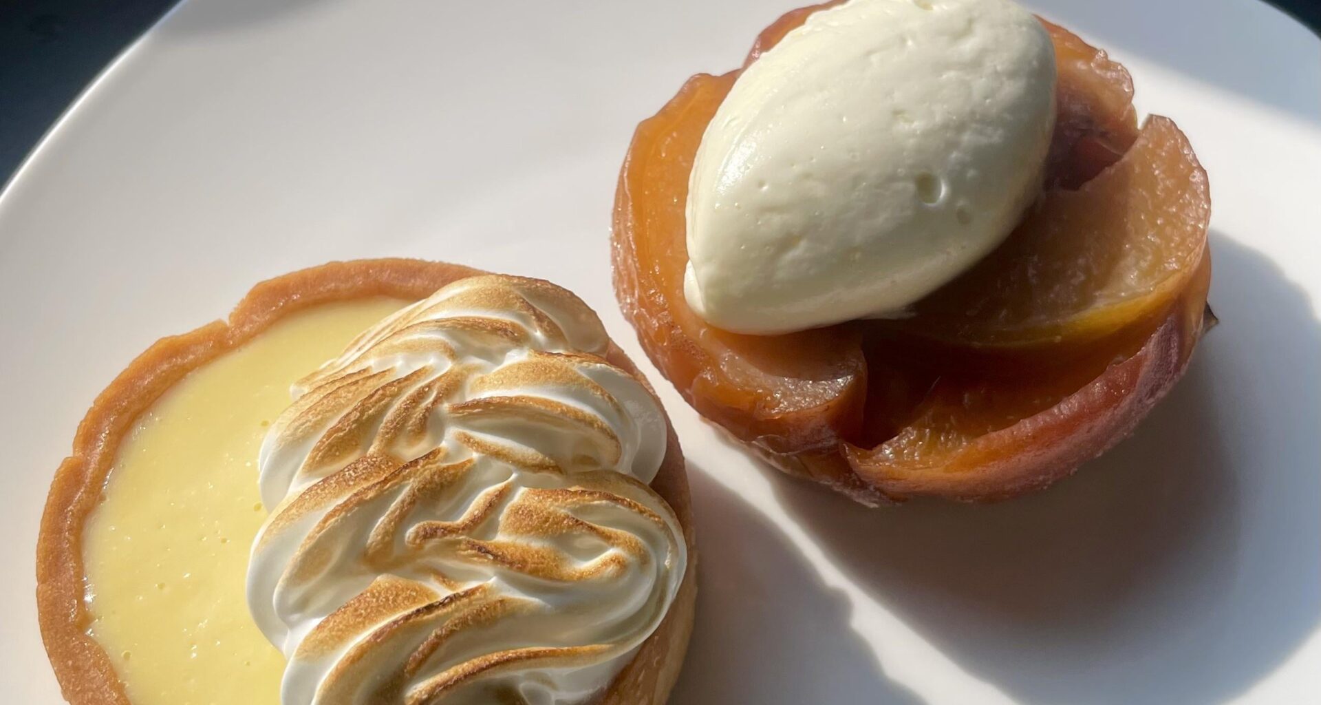 Lemon Tart and Peach Tarte Tatin