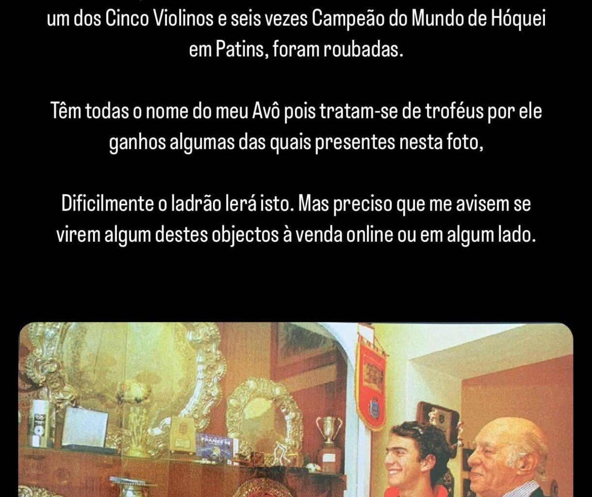 Pedido da Mafalda Monteiro de espólio roubado do Jesus Correia, um dos Cinco Violinos.