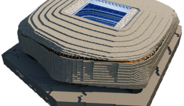 Estadio Santiago Bernabéu built 1:1 scale in Minecraft