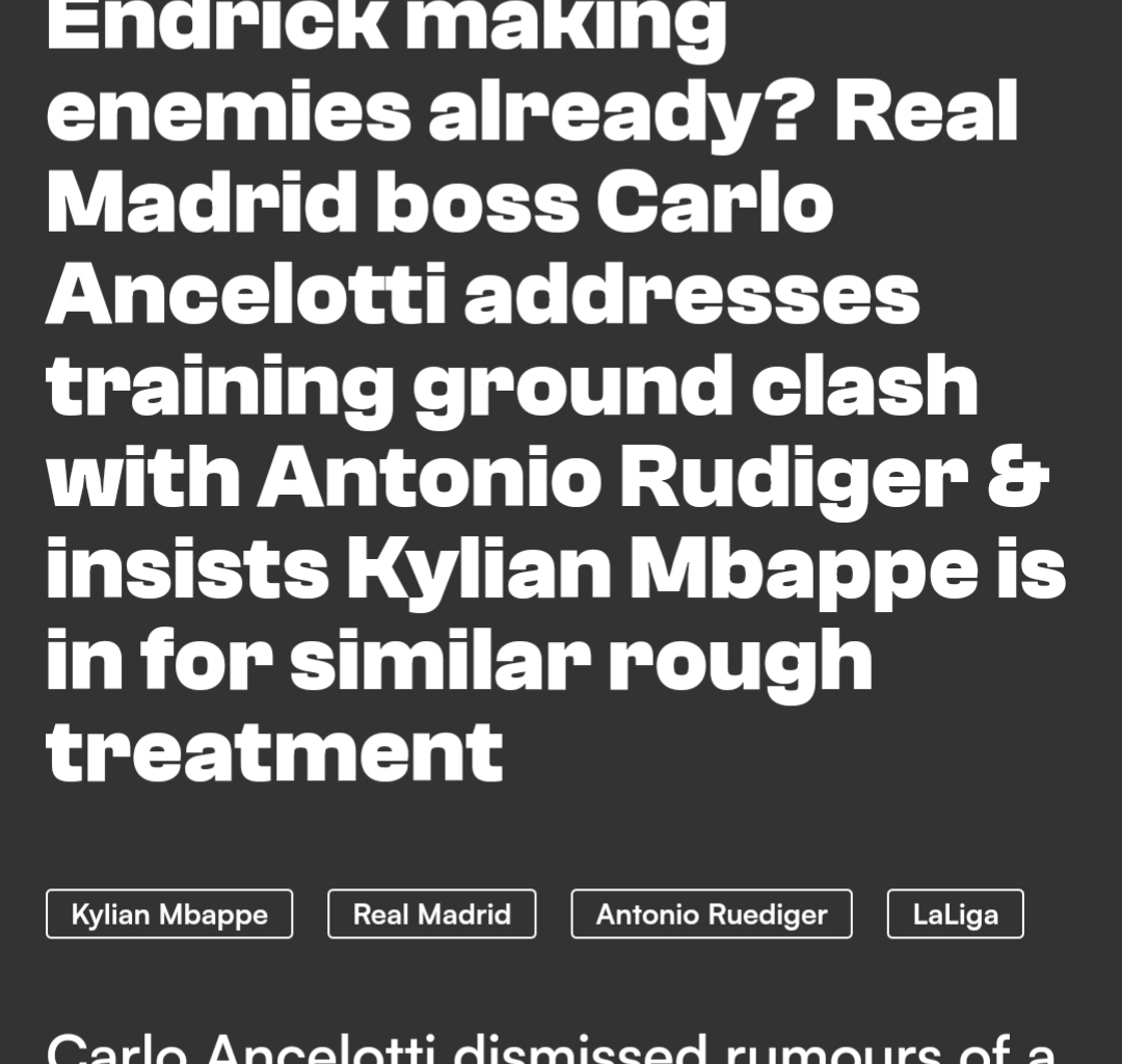 Rudiger giving welcome to Endrick and the media exaggerates that