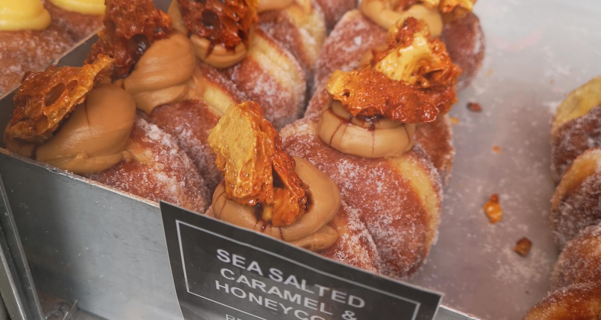 sea salted caramel and honeycomb doughnuts