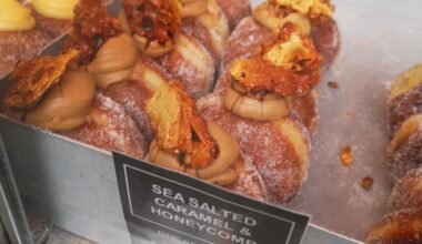 sea salted caramel and honeycomb doughnuts