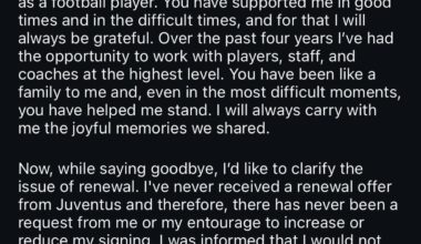 Chiesa Farewell Post