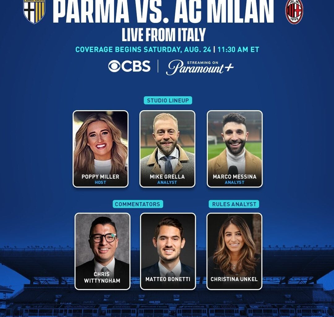 [Bonetti/CBS] On Saturday we have our first ever Serie A broadcast on big CBS, Milan vs Parma, which should become the most viewed Italian game of all time here in the USA.